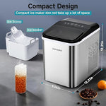 Load image into Gallery viewer, EUHOMY Nugget Ice Makers Countertop, Ready in 8 Mins, 35lbs/24H, Self-Cleaning, Portable Ice Maker Machine with Ice Scoop &amp; Basket, Sonic Ice Maker with Chewable Pellet Ice for Home/Party/RV/Camping