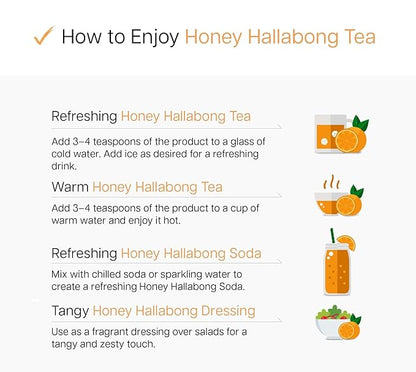 Damtuh Honey Jeju Hallabong Tangerine Preserves Tea – Natural Sweetness with Real Tangerine Slices, No Artificial Additives – Perfect for Tea, Jam, or Salad Dressing – 2.2lb 1000g