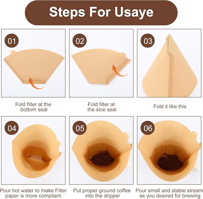 400 Pcs Natural Coffee Filters, Unbleached Cone Filters #4 Cone Paper Coffee Filter 8-12 Cup, 4 Filter Fits for Pour Over and Drip Coffees Maker Chemical-Free Paper for Home, Travel, Office Use