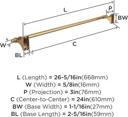 Amerock BH36054CZ | Champagne Bronze Towel Bar | 24 in (610 mm) Towel Rack | Davenport | Bathroom Towel Holder | Bathroom Hardware | Bath Accessories
