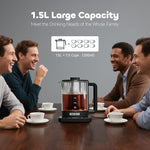 Load image into Gallery viewer, Electric Tea Kettle with Infuser Temperature Control and Automatic Shut Off 24 H Keep Warm for Coffee Water Heater and Tea Pot Glass Black 1.5L