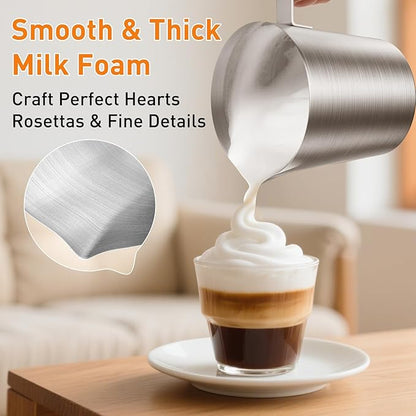 Secura 4-in-1 Automatic Milk Frother, 17oz Teflon-Free Stainless Steel Jug, Hot/Cold Foam Maker & Milk Warmer for Latte, Cappuccino, Macchiato, Hot Chocolate, Includes Silicone Spatula & 2 Whisks