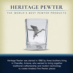 Load image into Gallery viewer, Heritage Pewter Pintail Duck Square Shot Glass | Hand-Sculpted 1.5 Ounce Shot Glass | Intricately Crafted Metal Pewter Inlay