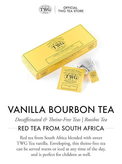 TWG Tea | Vanilla Bourbon Tea | Rooibos Tea | Vanilla | 15 Hand Sewn Cotton Tea Bags | Gift Set