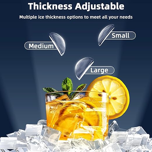 Antarctic Star Crescent Ice Maker, Slow-Melting Countertop Ice Maker, 27 Lbs/24H, 16Pcs in 15Mins, Self-Cleaning,24-Hour Timer, for Home/Kitchen/Office/Party