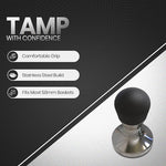 Load image into Gallery viewer, Rattleware Stainless Steel Round Tamper - Premium Ergonomic Grip, Perfect for Espresso Machines, Consistent Grounds Packing &amp; Durable Design (Small - 58mm Dia)