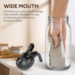 Load image into Gallery viewer, Glass Pitcher with Lid, 64 OZ Mason Jar Pitcher Double Leak Proof, 2 Quart Breast Milk Storage Containers for Fridge, Wide Mouth Glass Jar for Sun Tea, Juice, Cold Brew Coffee