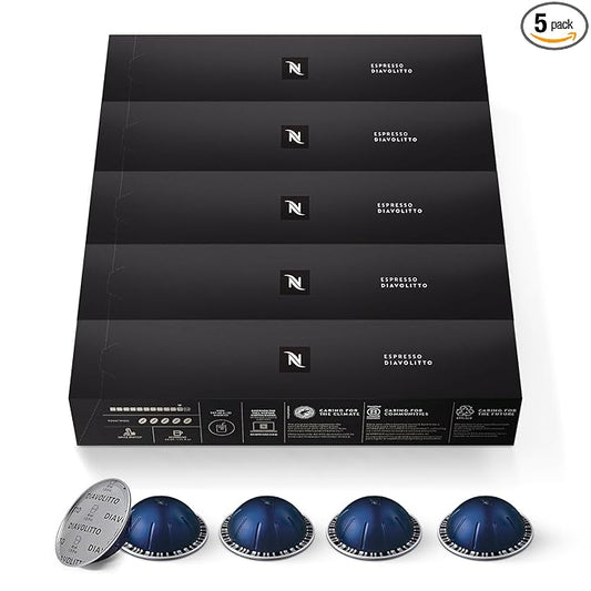Nespresso VertuoLine Espresso, Diavolitto, 50 Count