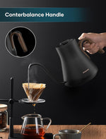 Load image into Gallery viewer, Electric Kettles, INTASTING Gooseneck Electric Kettle, ±1℉ Temperature Control, Stainless Steel Inner, Quick Heating, for Pour Over Coffee, Brew Tea, Boil Hot Water, 1500W/0.9L (Glossy Black)