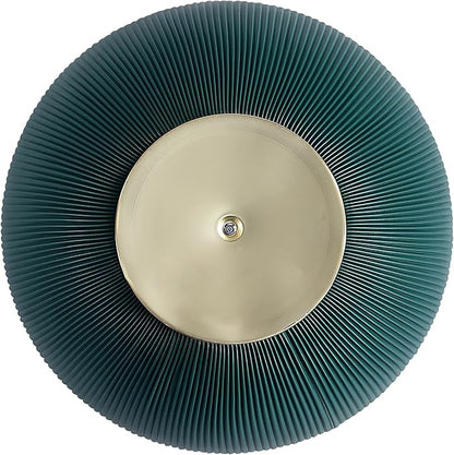 Manhattan Comfort Modern Anderson Coffee Table, 1.0 & 2.0 End Table, Upholstered in Green Leatherette with Ceramic Faux Tabletop and Gold Metal Tabletop- Set of 3