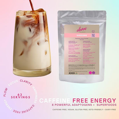 Eleven TLC, Shroomie Master Mind Mushroom Coffee Alternative, 7 Superfoods, Chaga, Reishi + Lion's Mane, Dandy Blend, Energy, Focus, 63 Servings