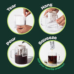 Load image into Gallery viewer, Copper Cow Coffee Pour Over Vietnamese Ground Coffee Pouches + Sweetened Condensed Milk Creamers (8 Coffees &amp; 8 Milk Creamers) | Classic Black Lattes, No Refrigeration Needed