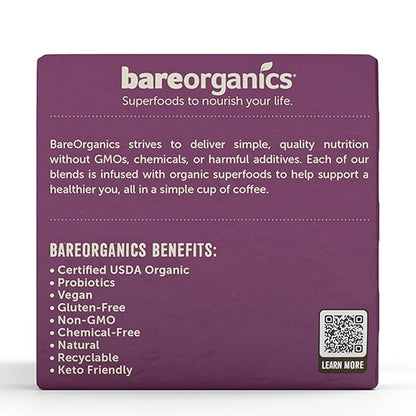 BareOrganics Daily Defense Coffee with Superfoods, 60ct (15660) (Pack of 2)