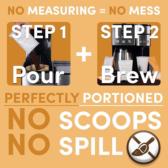 Snickerdoodle Sugar Cookie Ground Packs – Gourmet Medium Roast Fractional Packets | Low Acid Mold-Free 2 oz Single-Pot Pouches for 12-Cup Brewers | Bulk Flavored Portion Packs, 12 Count – Sarasota