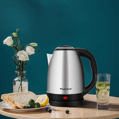 TOPWIT Electric Kettle, 2.0L Hot Water Kettle Electric, BPA-Free Stainless Steel Tea Kettle, Electric Kettles for Boiling Water with Fast Boil, Auto Shut-Off & Boil Dry Protection, Silver
