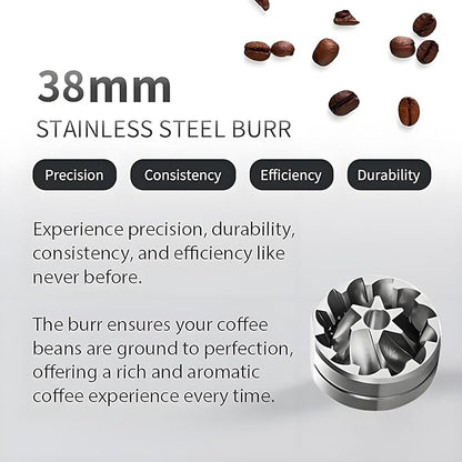 Manual Coffee Bean Grinder, Stainless Steel S2C Conical Handheld Coffee Machine, CNC Steel Core Hand-Cranked Coffee Bean Grinder (black)
