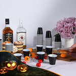 Load image into Gallery viewer, 100 Pack 2 oz Plastic Shot Cups Disposable, Mini Disposable Shot Glasses Jello Shot Cups, 2 oz Party Cups for Wedding, Party Favor, Beer Taste Serving, Snacks, Tastings (Black)