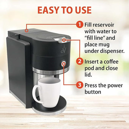 Café Valet Barista Single Serve Coffee Maker, Compatible with K-Cup Coffee Pods, Compact Design