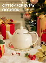 Load image into Gallery viewer, Sweese Teapots for Tea, 27 oz Porcelain Tea pot with Removable Stainless Steel Infuser, Tea Pots for Loose Tea - White