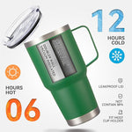Load image into Gallery viewer, 30 oz Tumbler with Handle and Lid, Stainless Steel Tumblers Bulk Double Wall Vacuum Insulated Travel Mug Leak Proof Cup Keep Drinks Cold and Hot Dark Green, 8 Pack