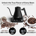 Load image into Gallery viewer, COZII Gooseneck Electric Kettle with ±1°F Temperature Control, 1200W Quick Heating for Pour Over Coffee &amp; Tea, 0.9L Water Boiler with 24H Keep Warm &amp; Auto Shut Off, Stainless Steel Interior, Black