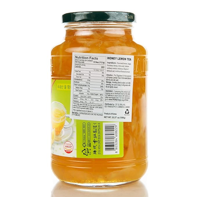Damtuh Honey Lemon Tea 2.2lb (35.3 fl oz) – Traditional Korean Preserved Lemon with Honey, Refreshing Citrus Herbal Tea, Lemon Marmalade Preserve