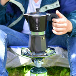 Load image into Gallery viewer, GROSCHE Milano Stovetop Espresso Maker Moka Pot 9 espresso Cup, 15.2 oz, Black. Cuban Coffee Maker Stove top coffee maker Moka Italian espresso greca coffee maker brewer percolator