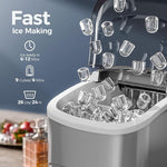 Load image into Gallery viewer, Ice Makers Countertop,26Lbs/24H,9 Cubes in 6 Mins,Portable Ice Maker Machine with Self-Cleaning,2 Sizes of Bullet Ice,Perfect for Home Kitchen(Grey)