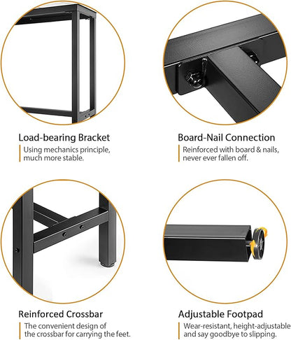 Mr IRONSTONE 53" Bar Table White Marble Industrial Pub Dining Height Table Bistro Table (Indoor USE ONLY)