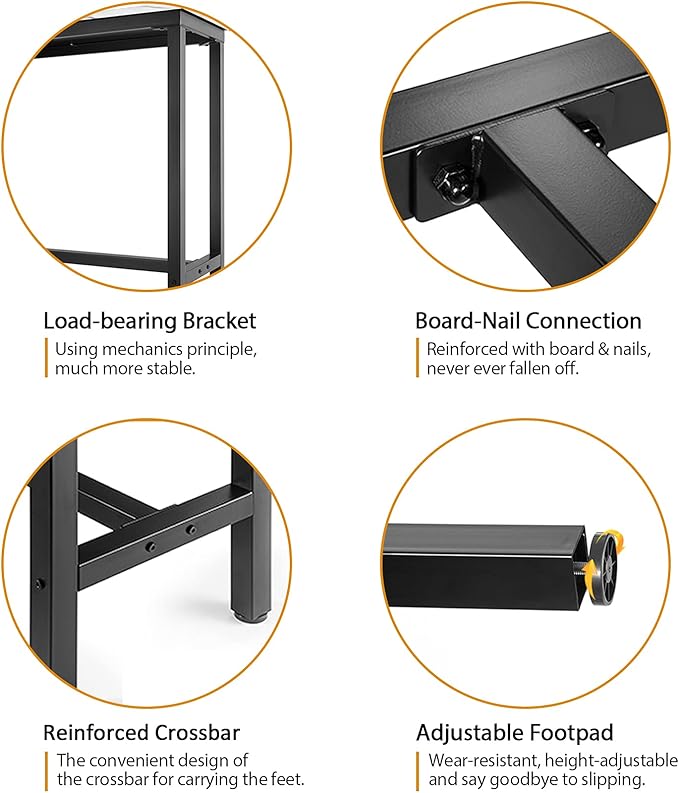 Mr IRONSTONE 39.4" Bar Table White Marble Industrial Pub Dining Height Table Bistro Table (Indoor USE ONLY)