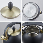 Load image into Gallery viewer, Stove Top Whistling Tea Kettle- Stainless Steel Teakettle Teapot with Ergonomic Handle 2.6 Quart(Black)