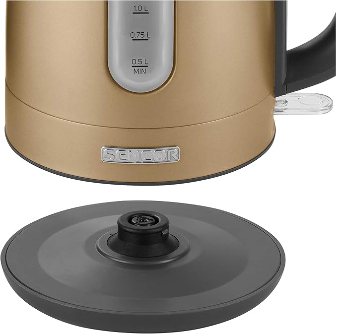 Sencor SWK1777CH 1.7L Stainless Steel Electric Kettle with Lid Safety Lock, Champagne