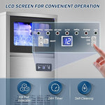 Load image into Gallery viewer, 140Lbs/24H Ice Maker Machine with 30Lbs Ice Capacity for Commercial &amp;Home use, 50Pcs Clear Ice Cubes per Round in 11-20Mins, Stainless Steel Under Counter Freestanding Ice Machine Maker