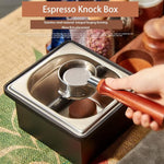 Load image into Gallery viewer, Coffee Knock Box, Stainless Steel Dump Bin Espresso Knock Box for Coffee Grounds with Removable Non-Slip Base Shock-Absorbent for Knocking Portafilter Filter Grinds (S)
