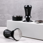 Load image into Gallery viewer, Espresso Tamper, Constant 30lb Coffee Tamper with double Calibrated Spring Loaded, Stainless Steel double spring loaded Coffee Tamper Fits for All Portafilters- Flat Base (58mm, BLACK)