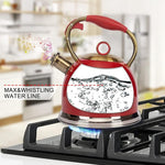 Load image into Gallery viewer, Tea Kettle, Stovetop Whistling Teapot, Stainless Steel, Black, 3.0-Quart