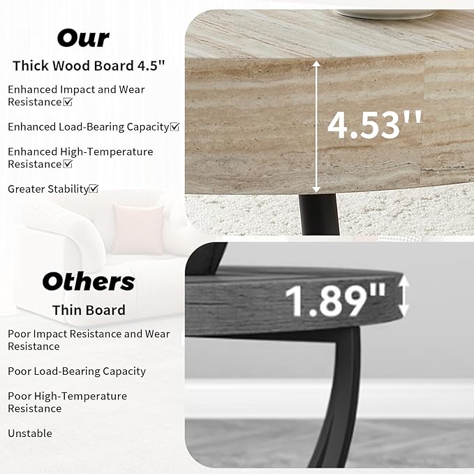 31.5" Modern Round Coffee Table,Small Coffee Tables Center Table with Metal Legs Wood Mars Marble-Patterned Tabletop for Living Room Office Apartment,Easy to Assemble, Wood Mars Marble