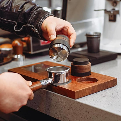 CrossCreek 54mm Espresso Distributor | Gravity Adaptive Distribution Tools Fits 54mm Breville Espresso Portafilter | Self Leveling Distributor | Stainless Steel & Walnut | Espresso Machine Accessories