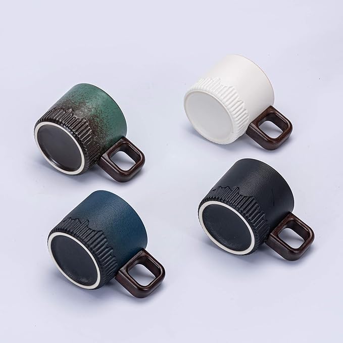 Espresso Cups Set of 2, 2 oz Ceramic Espresso Cups, Demitasse Cups for Tea or Coffee (White)