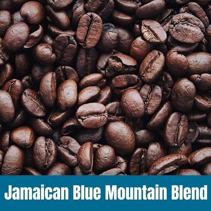 Door County Coffee Jamaican Blue Mountain Blend Non-Flavored Whole Bean - 10 oz Bag - Medium Roast - 100% Specialty Arabica - Non-Flavored - Jamaican Blue Mountain Blend