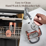 Load image into Gallery viewer, Veken French Press Coffee Maker 34oz 1 L, Heat Resistant Thickened Borosilicate Glass, No Plastic Touching Cafe, Stainless Steel Brewer, Cold Brew Cafetera Teapot for Kitchen Travel Camping, Copper