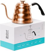 Load image into Gallery viewer, Barista Warrior Gooseneck Kettle for Pour Over Coffee and Tea with Thermometer for Exact Temperature, Precision Pour Drip Spout, Compatible with all Stove Tops (Copper Coated, 1.2 Liter, 40 fl oz)