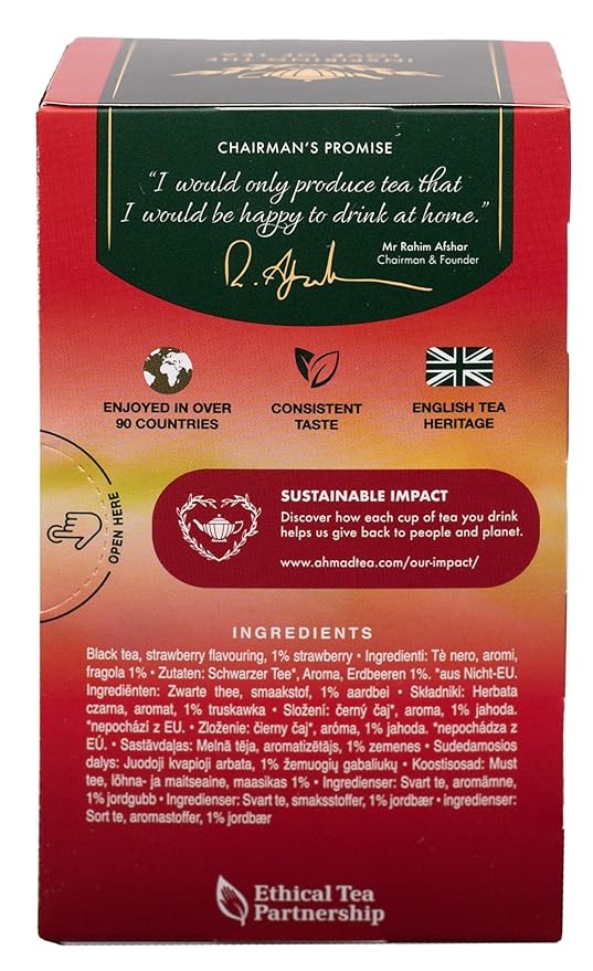 Ahmad Teas - Strawberry Black Tea 1.4oz - 20 Tea Bags