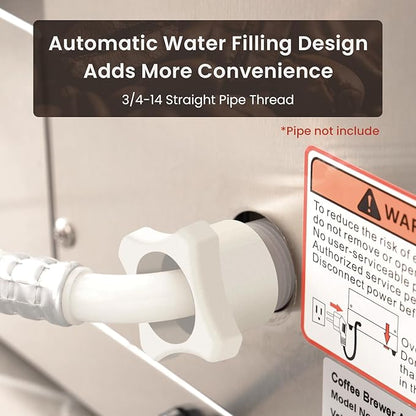 SYBO 12-Cup Commercial Coffee Maker, Pour Over Drip Coffee Maker Brewer with 3 Lower Warmers and 3 Glass Decanters, Stainless Steel Cafetera