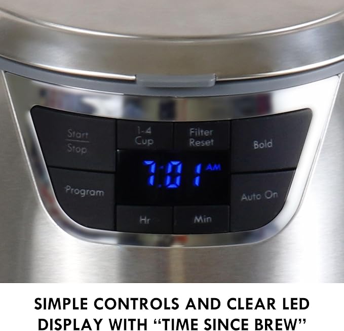 Kenmore Elite Drip Coffee Maker - 12 Cup Programmable Cafe Machine With Glass Pot, Regular & Bold Brew, Auto Shut Off Large Water Reservoir, Reusable Filter, Kitchen Appliances