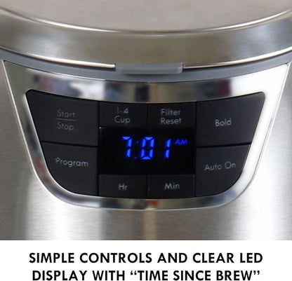 Kenmore Elite Drip Coffee Maker - 12 Cup Programmable Cafe Machine With Glass Pot, Regular & Bold Brew, Auto Shut Off Large Water Reservoir, Reusable Filter, Kitchen Appliances