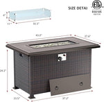 Load image into Gallery viewer, 10 Pieces Outdoor Patio Furniture Set Outdoor Furniture Patio Sectional Sofa Conversation Set w/ETL Approved 45" Gas Outdoor Fire Table &amp; Coffee Table, Swivel Rocking Chair Navy.