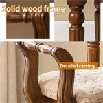 Load image into Gallery viewer, Vintage Solid Wood Vanity Chair - Compact Makeup Stool Accent Chair for Small Spaces Living Room