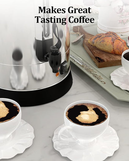 Garvee 120 Cup Commercial Coffee Maker, Food Grade Stainless Steel Large Capacity Coffee Urn Perfect for Church, Meeting rooms, Lounges, and Other Large Gatherings-18 L