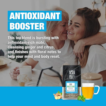 Tiesta Tea - Ginger Citrus Herbal Loose Leaf Tea, Lemon Ginger with Mint & Chamomile Blend, Caffeine-Free, Brew Hot or Iced, Makes Up to 200 Cups, Resealable Bulk Pouch, 12 Ounce